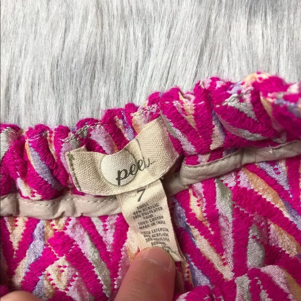 Peek Girls Sz 7 Pink Woven Embroidered Shorts